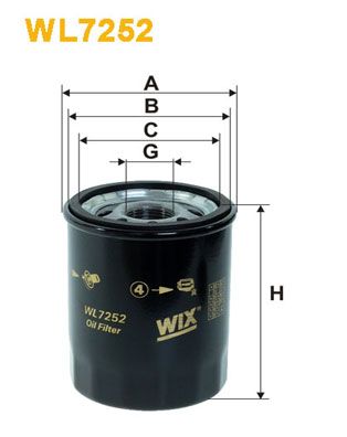 WIX FILTERS alyvos filtras WL7252